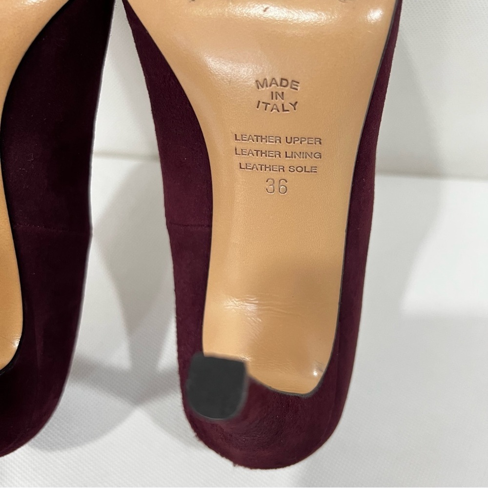 Innovare made Italy Pump Heels Size 36 (6)  Elegant Dark Burgundy Maroon Suede - Picture 7 of 8